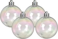 Decoris Kerstballen - 8 stuks - 10 cm - Transparant Parelmoer - Kunststof