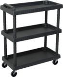 vidaXL Gereedschapswagen 3-laags 75x37,5x92 cm polypropeen zwart