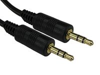 RS PRO Aux-kabel, stereo-jack, 3,5 mm/stereo-jack, 3,5 mm stekker L. 3 m zwart
