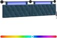vidaXL - Hangend hoofdbord - Met LED-verlichting - Blauw - Fluweel