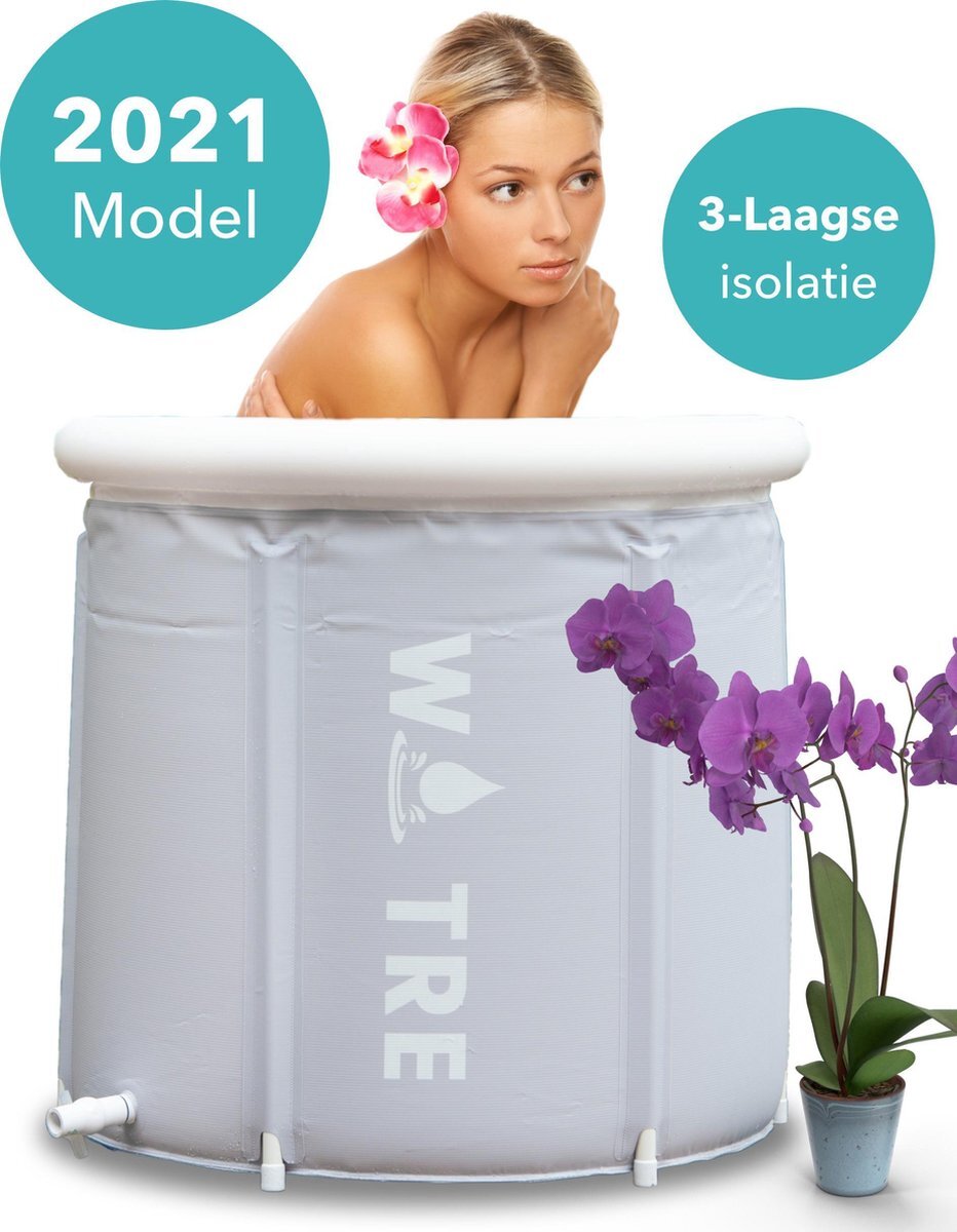 Wotre WOTRE® Zitbad - Bath Bucket - Wim Hof Methode - Zitbad voor volwassenen - Mobiele badkuip - Grijs - 180L