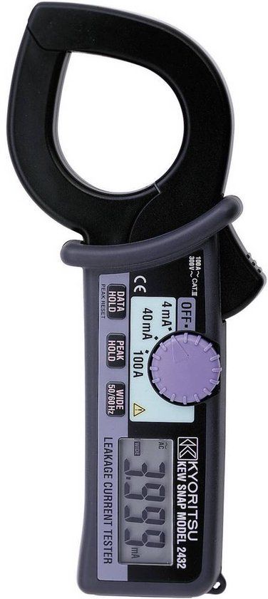 Kyoritsu KEW 2432 Stroomtang, Multimeter Digitaal CAT III 300 V