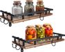 Marque non spécifiée Set de 2 étagères à épices, montage mural pour cuisine, étagère à épices, mur, étagère à épices, bois, pots à épices, organisateur de rangement