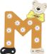 Houten Bol houten letter M oranje