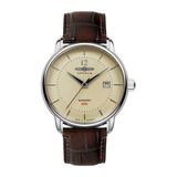 Zeppelin 8160-5 Polshorloge Heren Automatisch Leer Bruin Zilverkleurig 40mm