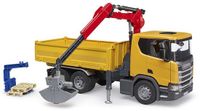 Bruder Scania Super 560R camion de chantier avec grue et 2 palettes