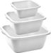 Forte Plastics Afwasbak teil - set van 3 formaten - 10 en 15 en 20 liter - grijs - kunststof