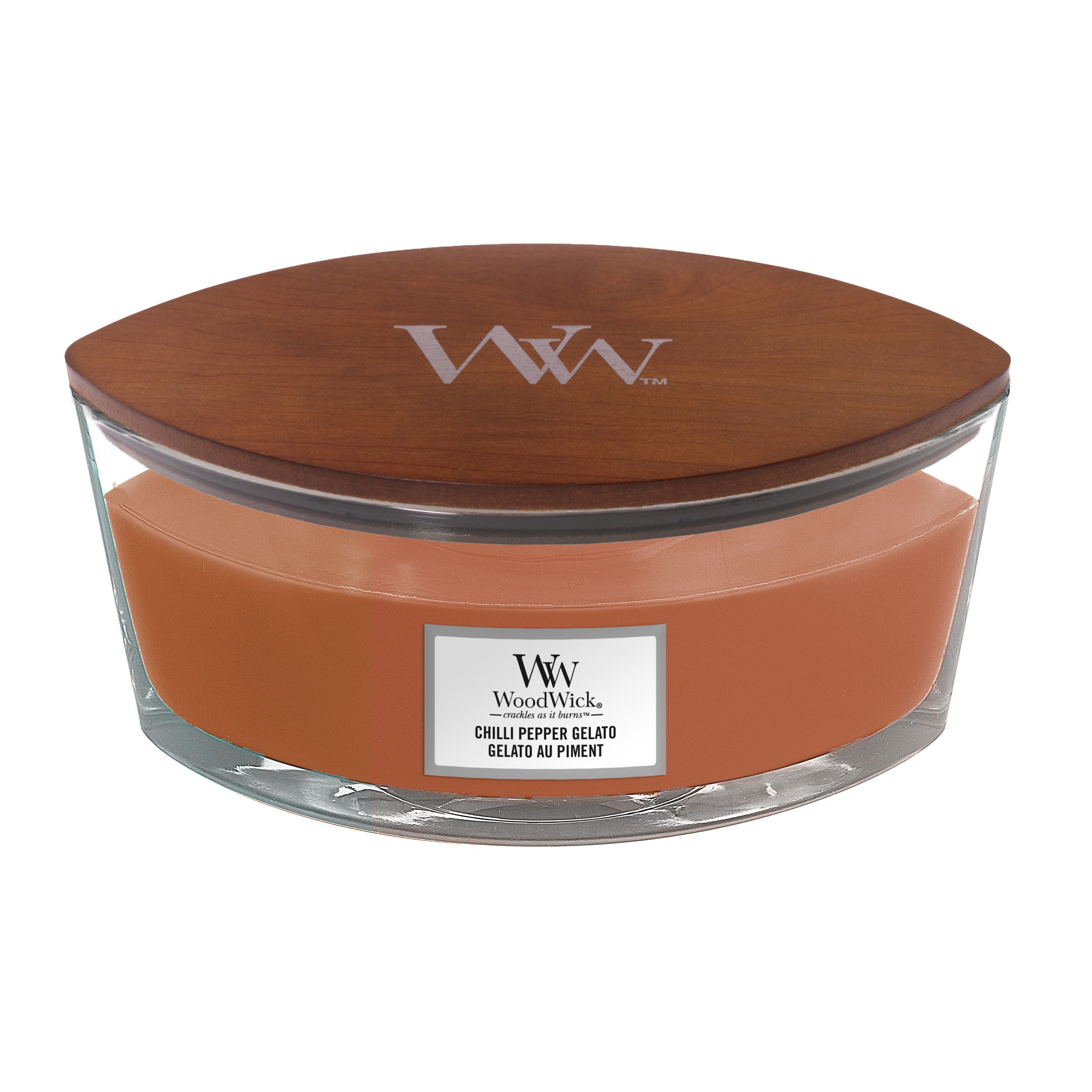 Woodwick Heartwick Flame Ellipse Geurkaars - Chilli Pepper Gelato - 50 uur