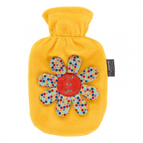 Fashy Warmwaterfles - 0.8 l - Geel - Met Fleece Cover
