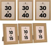 Atmosphera Fotolijstjes Classico - set 5x stuks - 1x 30 x 40 cm/4x 10 x 15 cm - naturel - Hout
