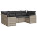 vidaXL 6-delige loungeset met kussens, lichtgrijs, polyrattan