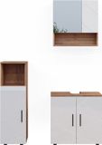 Vicco Ensemble de salle de bain Irma, Blanc laqué/Chêne doré, 3 pièces