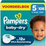 Pampers Baby-Dry Maat 5 Luiers (11-16kg) - 108 stuks