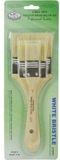 Royal R&L White Bristle Flat Brush Set (Firm) - 3 Pack