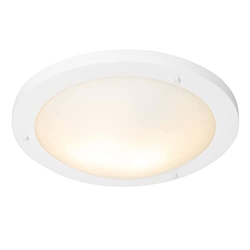 QAZQA - Moderne plafonnière wit 41 cm IP44 - Yuma | Buitenverlichting - Staal Rond - E27 Geschikt voor LED - Max. 2 x 40 Watt