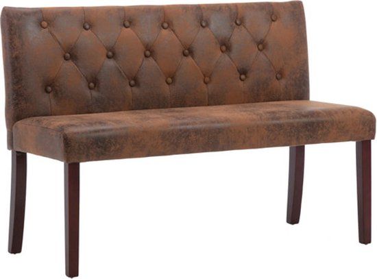 vidaXL Bankje 120 cm Kunstsuède Bruin
