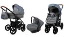 BabyLux® Optimal | Set de poussette 3en1 | Silver Stone | Poussette combinée | Ensemble de poussette | Poussette