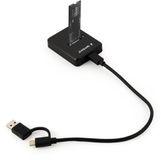 Gembird Desktop USB Type-C M.2 SATA & NVME SSD drive docking station, black