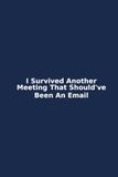 I Survived Another Meeting That Should've Been An Email: Funny Office Notebook For Work | Sarcastic Coworker Gift For Useless Meetings and Email Lovers