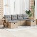 Maison Exclusive - Ensemble de meubles de jardin 6 pièces avec canapé et coussins, beige, en polyrotin