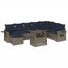 vidaXL 9-delige dining loungeset met kussens gris polyrotan