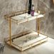 NC Make-up Organizer Plank, Roestvrij Stalen Plank met Keramische Dienblad, Wit Marmering, voor Dressoir, Aanrecht, Badkamer en meer, Goud
