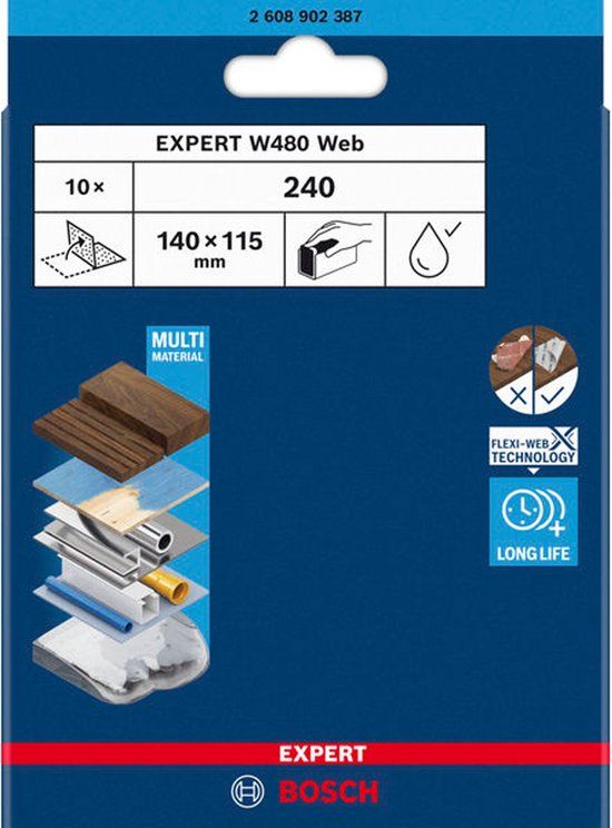 Bosch Professional Bosch schuurvel ExW480 Web 115 x 140 mm G240 10 st.