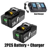 StarTech Vervangingsaccu-set - BL1830 - 2 accu's + 1 oplader - 18 V - Lithium-ion - 800 mAh - Geschikt voor elektrische gereedschappen