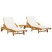 VidaXL Lits de jardin 2 pcs avec table bois d'acacia massif