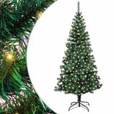 vidaXL - Kunststof - Voorverlichte - Kerstboom - Groen - 180 cm - PVC en Metalen