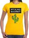 Bellatio Decorations Wil je een knuffel t-shirt geel dames XS