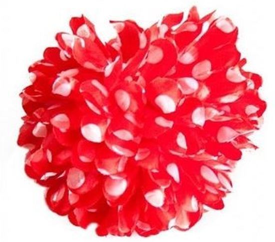 Spaansejurk NL Spaanse haarbloem rood met witte stippen - bloem bij flamenco jurk