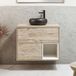 Hudson Reed Meuble vasque suspendu 80cm Chêne clair avec vasque ronde Graphite | Hoxton