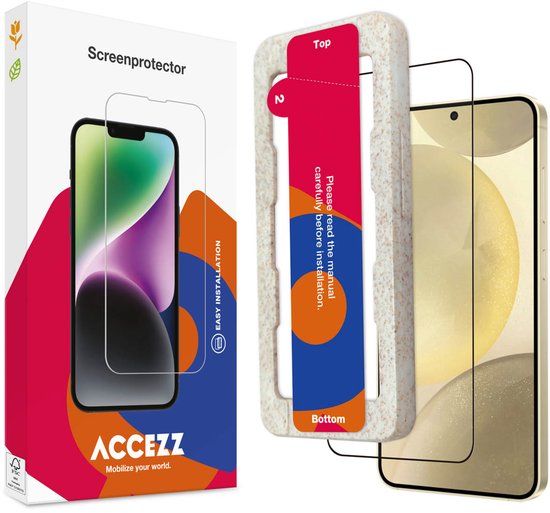 Accezz Screen Protector - Gehard Glas Full Cover Screenprotector met Bio Applicator voor Samsung Galaxy S25 Plus