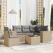 Maison Exclusive - Ensemble de meubles de jardin 6 pièces avec canapé et coussins, beige, en polyrotin