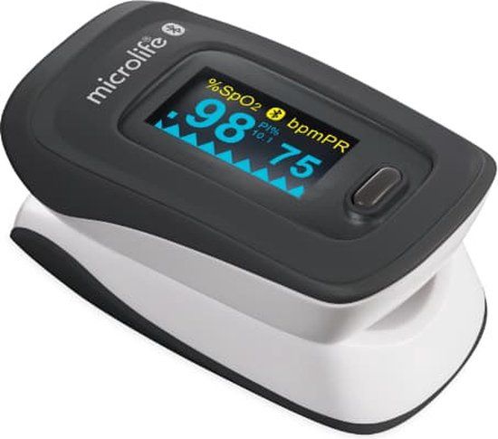 Microlife OXY500 BT Saturatiemeter - Nauwkeurige SpO2 en Hartslagmetingen - Grijs