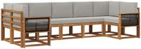 vidaXL - Buiten - bank - set - 7 - st - Naturel - en - lichtgrijs