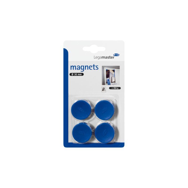 legamaster Magneet 30mm 850gr blauw 4stuks