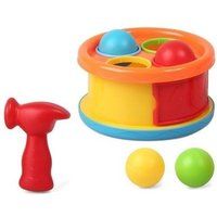 Trommel met ballen en hamer Montessori spel paars