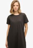 Superdry Zwarte Midi T-shirtjurk voor dames