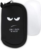 kwmobile Apple Magic Mouse 1 / 2 Hoesje - Wit / Zwart - Don't Touch My Mouse