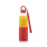 Melior 12053-04B glazen fles om mee te nemen, gekleurde siliconen huls, schroefdop, 0,5 l