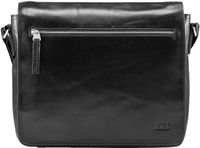 JOST Leren Business tas Skagen Crossbody Bag Black Zwart