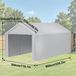 Tente d'abri d'auto - Abri de garage mobile - Couverture étanche en PE - Cadre en acier galvanisé - Parois latérales - Adapté à un usage extérieur - 3 x 6 mètres - Gris