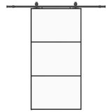 vidaXL - Schuifdeur met beslagset - 102x205 cm - ESG glas - zwart