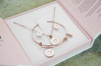 CO88 Collection Gift Set 8CO SET001 Sieraden Geschenkset - Armband Collier en Oorknoppen met Hart - RosÃ©kleurig / Wit