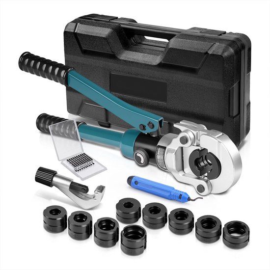 Malmoo Perstang TH & V Set - Hydraulische Krimptang met TH- & V-Profielen + Buissnijder & Ontbramer