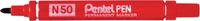 Pentel N50 permanente marker ronde punt 1,5-2 mm lijnbreedte 12 stuks rood