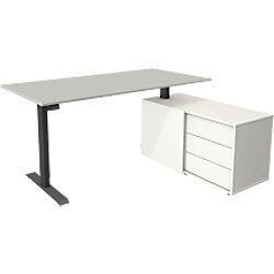 Kerkmann Zit-sta-bureau 10216611 - Melamine - Antraciet/Lichtgrijs