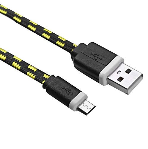 Shot Case Kabel gevlochten 1 m micro-USB voor Gionee F9 Plus - Zwart